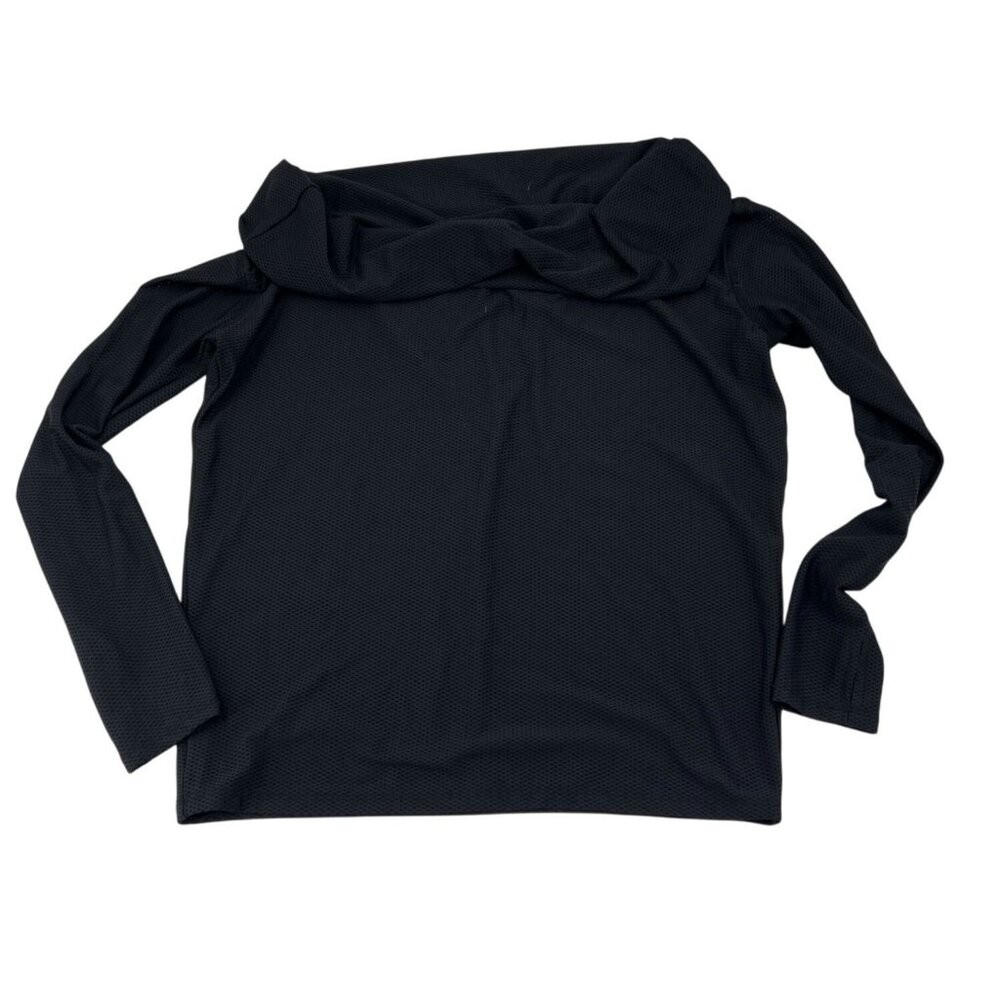 Demi Lovato‎ Fabletics Black Long Sleeve Cowl Neck Top M Nylon/Spandex Stretch